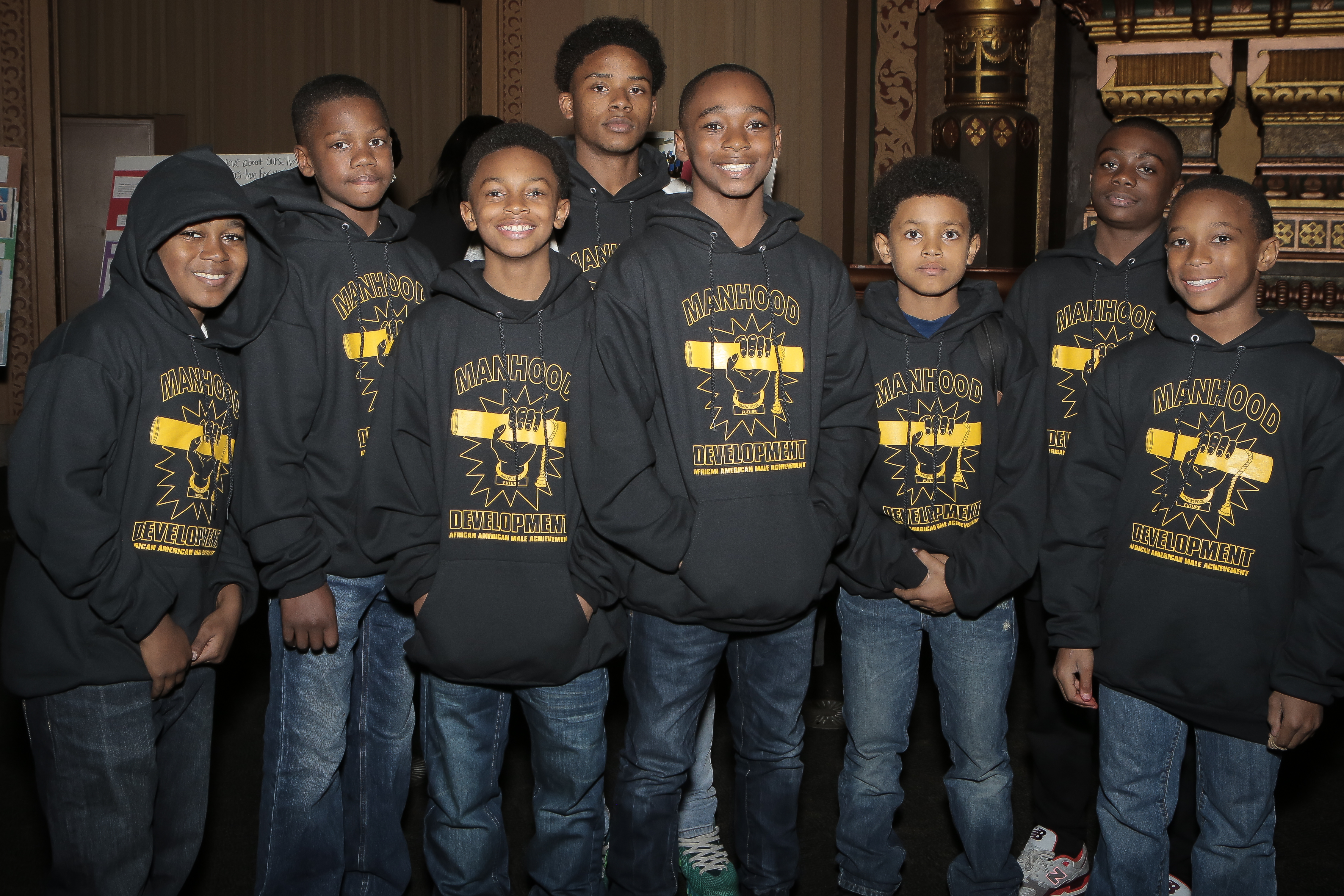 Photo of students participating in the African American Male Achievement program