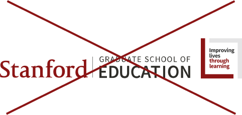 Stanford Graduate School of Education signature (horizontal full color) and Improving lives through learning logo to the right