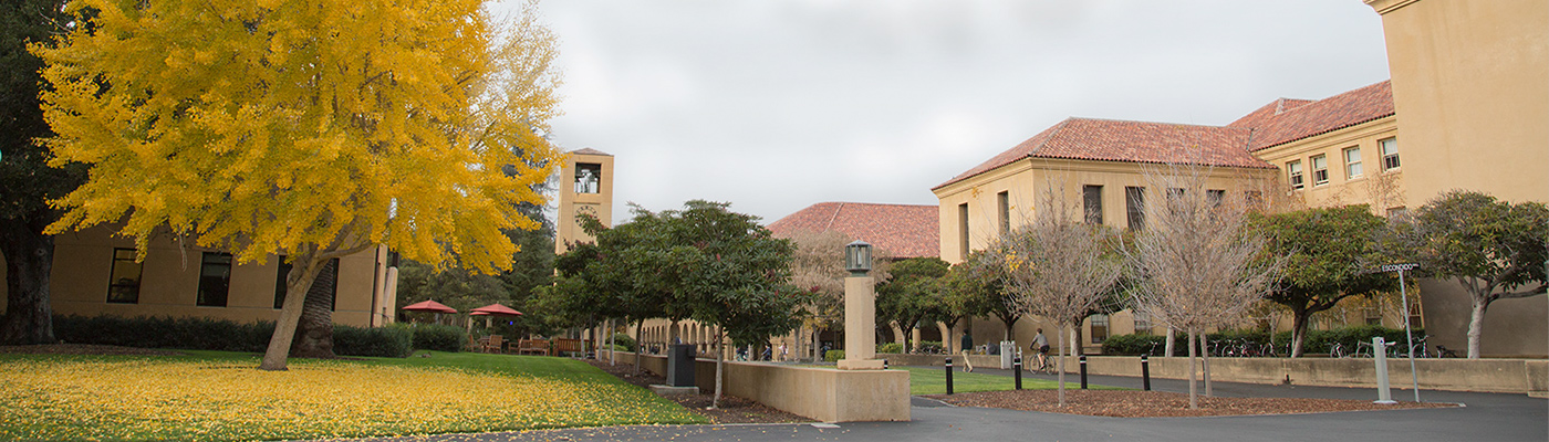 Education building and clock tower in the fall.