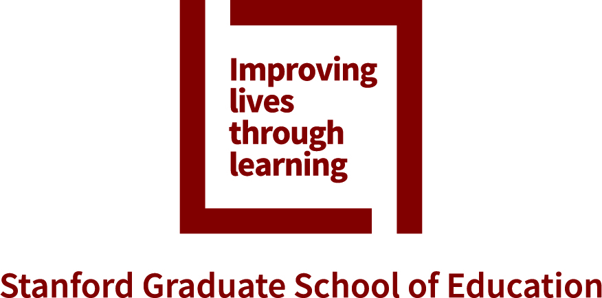 Improving lives through learning signature (red color) with Stanford Graduate School of Education below