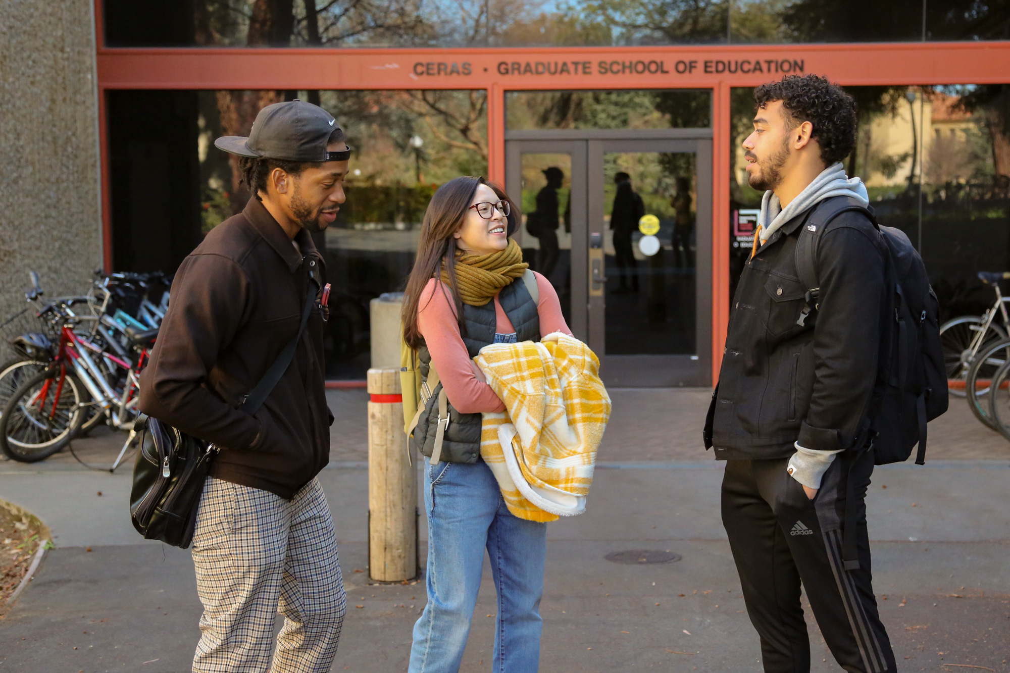 Three students in front of CERAS