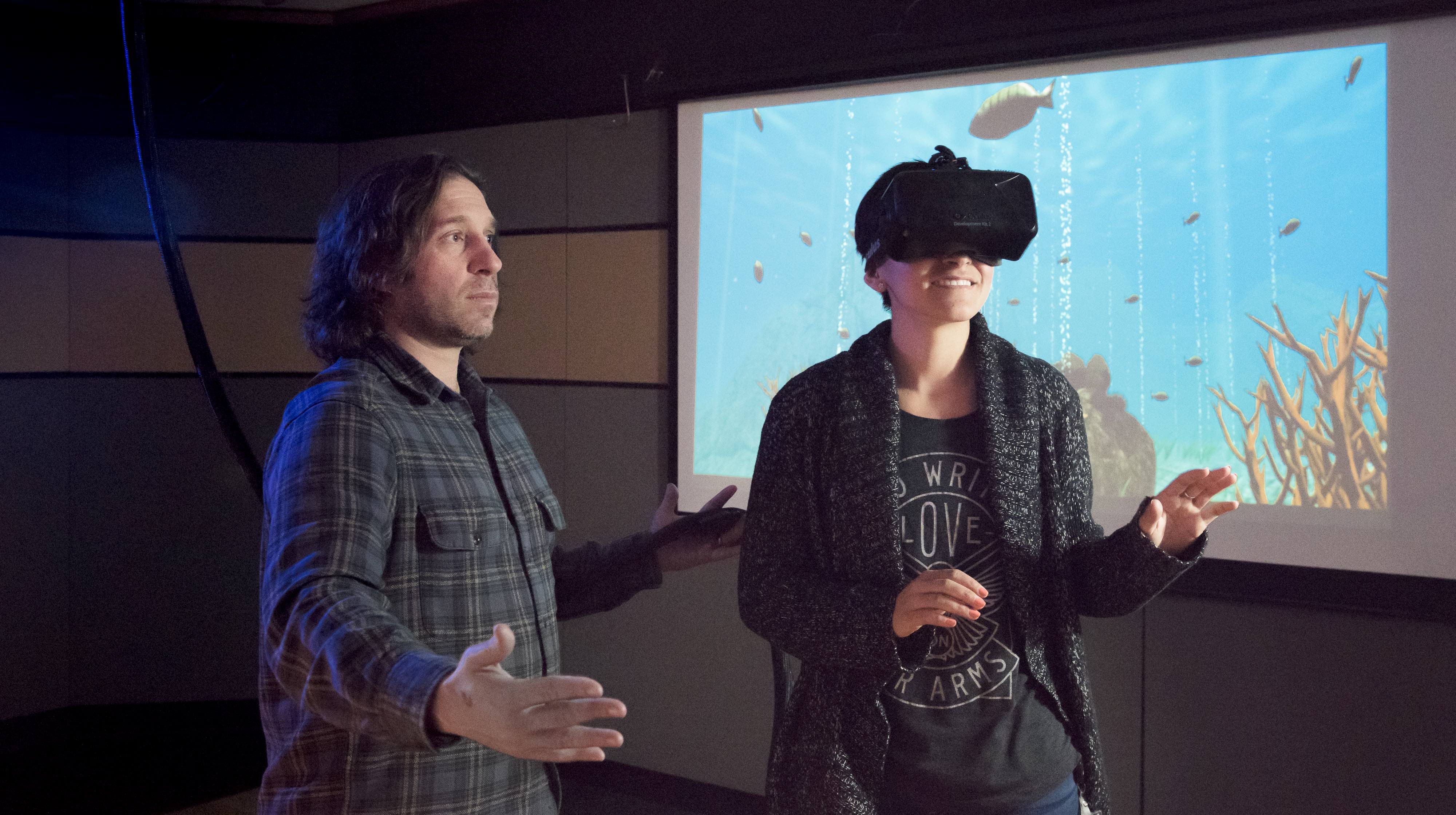 Picture of Jeremy Bailenson in the Virtual Human Interaction Lab