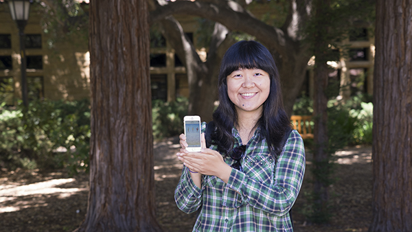 Mingming Jiang developed a social mobile application for her LDT project called "Releaf" that addresses student wellness. (Photo: Marc Franklin)