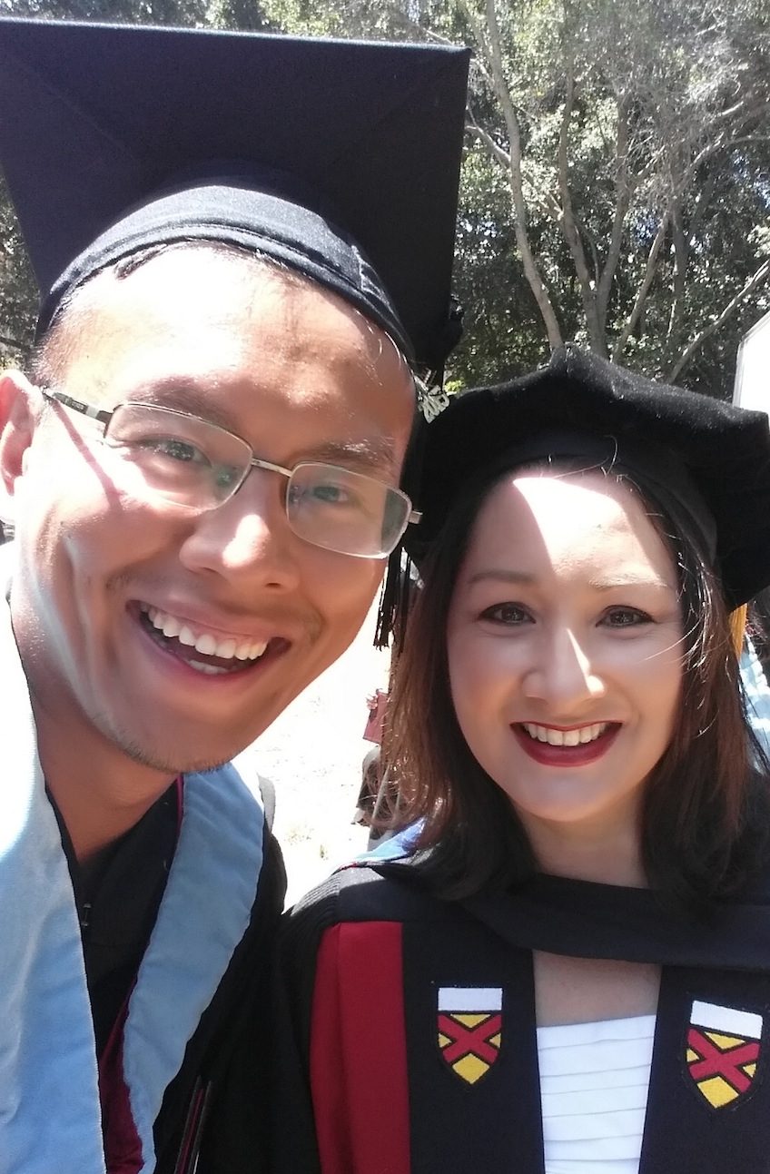 Peng Wu, left, with Professor Christine Min Wotipka.
