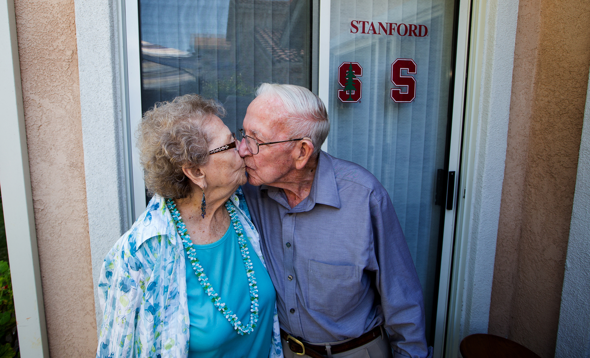Bonnie Gould and his wife of 71 years, Margaret. (Photo by Norbert von der Groeben)