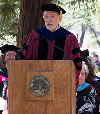 Edward Haertel at Stanford GSE's 2014 commencement ceremony. (Photo by Chris Wesselman)