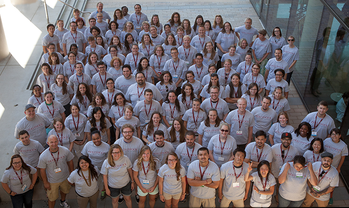 Fellows from the 2014 Hollyhock Fellowship pose for a group photograph. A new 2015 cohort has just been announced.