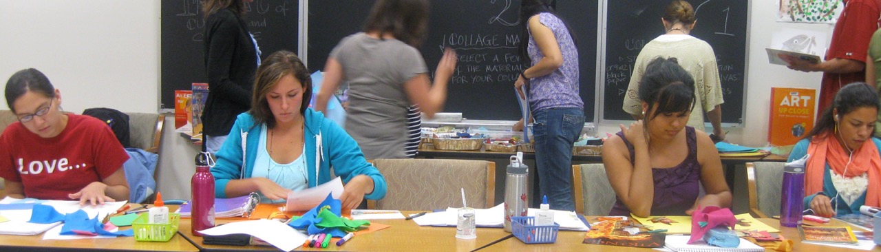 Photo of students prototyping with crafts