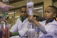 Lance and Miles Clunie took part in hands-on experiments during Community Science Night at the GSE in January 2017. 