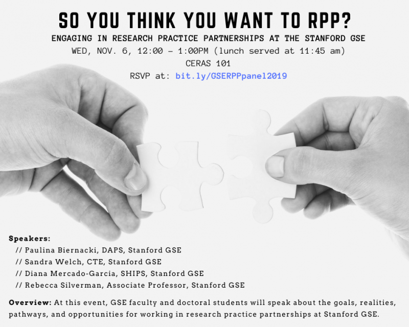Announcement for RPP event, including two hands holding puzzle pieces that fit together.