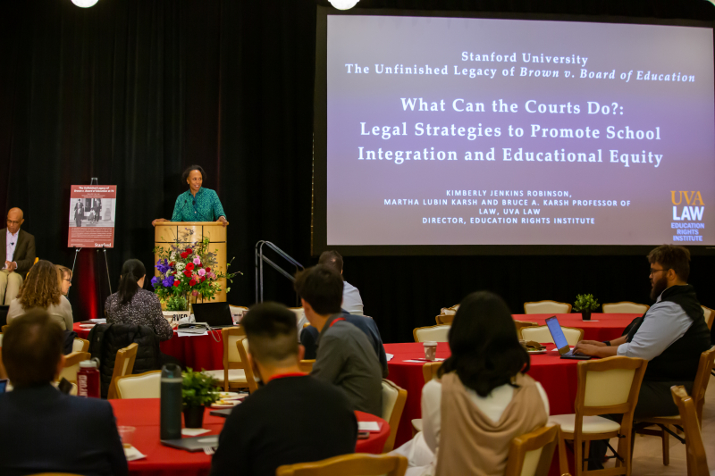 University of Virginia law professor Kimberly Jenkins Robinson presents on legal strategies to promote school integration. (Photo: Christine Baker)