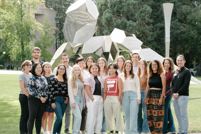 The newest cohort of Policy, Organization, and Leadership Studies master’s students, with program director Ann Jaquith (far left) (Photo: Ryan Zhang)