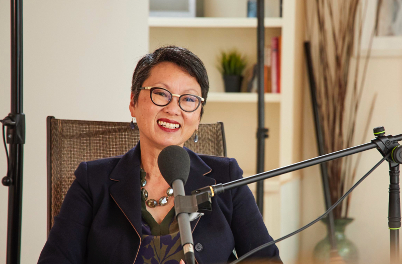Von Tan-Quinlivan, MA/MBA’95, CEO of Futuro Health, host of the podcast WorkforceRx, and former executive vice chancellor of California Community Colleges  (Photo: Courtesy of A Human Atlas)