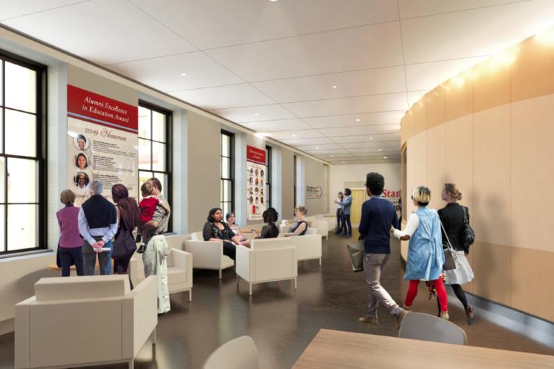 Rendering of the auditorium Exterior, Ground Floor