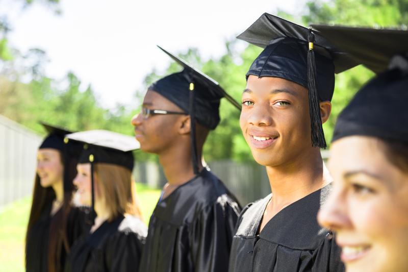 Photo of African American student graduating from high school