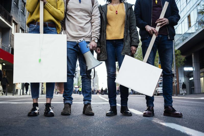 Teens protesting