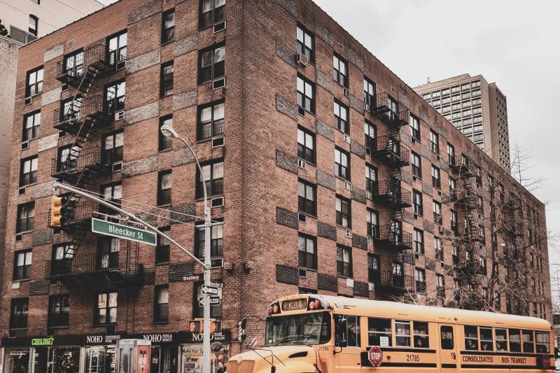 Photo of a school bus in NYC