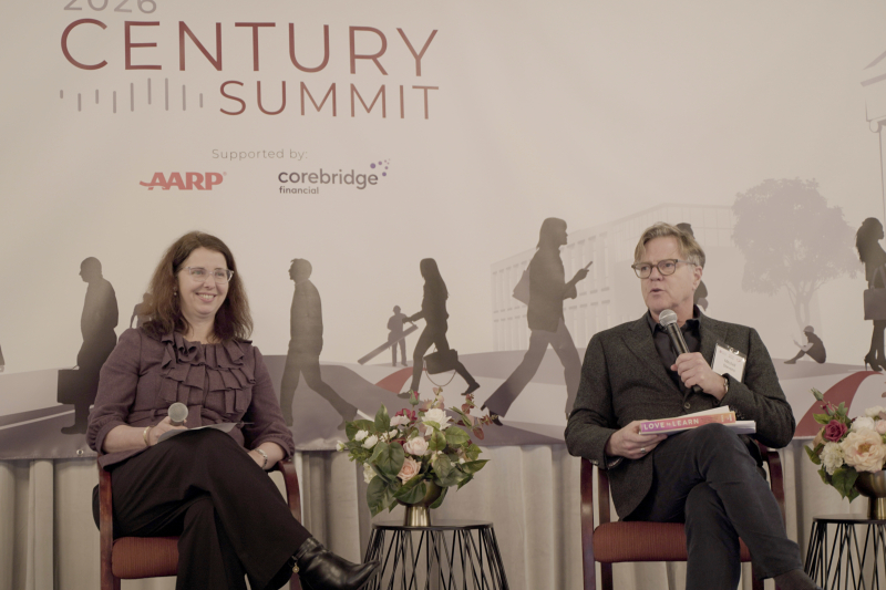 Stanford Accelerator for Learning Executive Director Isabelle Hau in conversation with Professor Mitchell Stevens at the 2026 Century Summit at Stanford Graduate School of Education