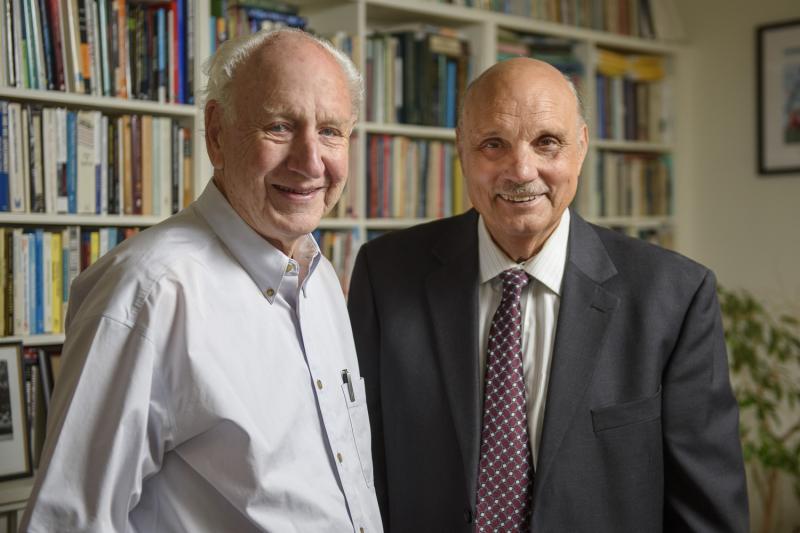 Richard Scott and Michael Kirst (Photo by Linda A. Cicero)