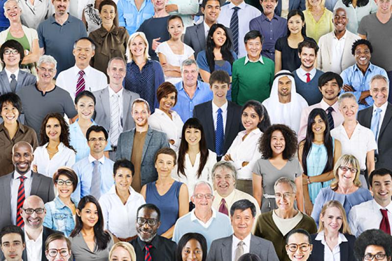 Collage of diverse people.