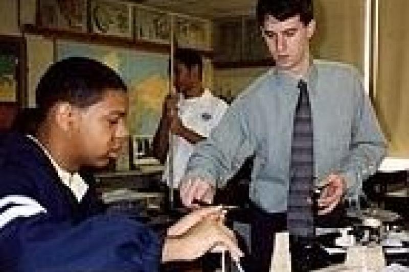 Matt Kloser with a student