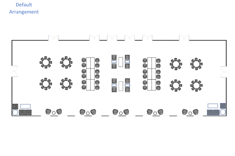 Graphics showing great hall mid section with default layout