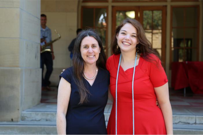 Jennifer Wolf and a female student