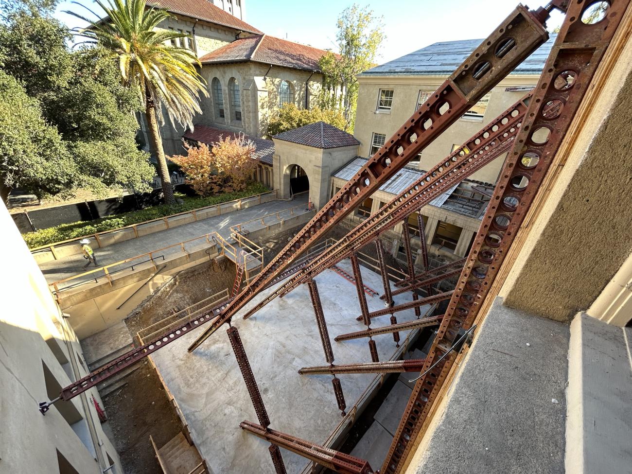 A photo of the sunken garden being constructed as part of the new GSE campus construction project. (Photo courtesy McCarthy Construction)