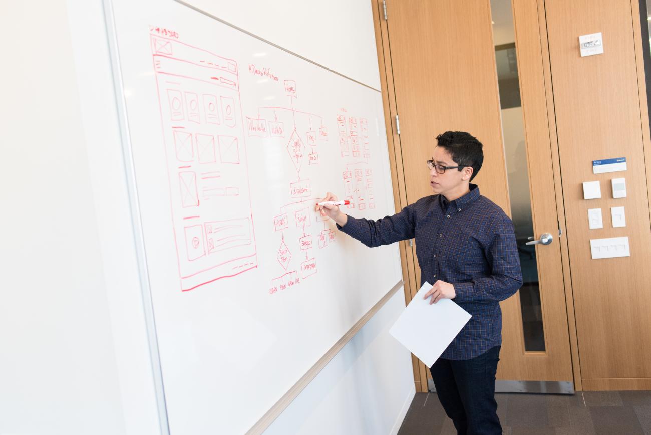 Photo of professor in classroom