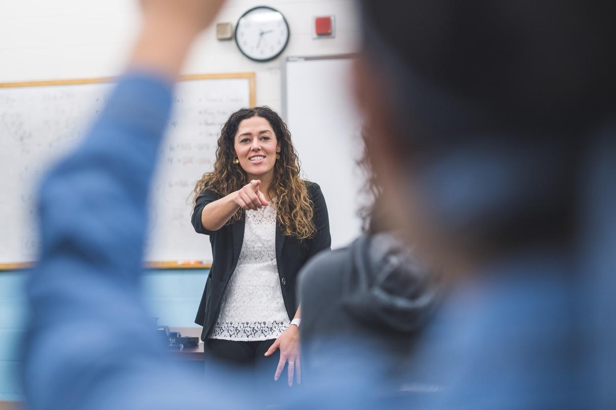 Teacher calling on student. Photo: iStock/FatCamera