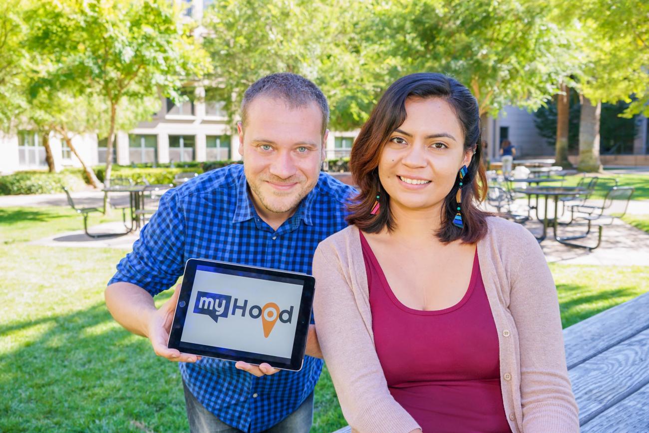 Fabio Campos and Leiny Garcia created "MyHood" to engage high school students in their communities. (Photo: Marc Franklin)