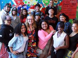 Students and their teacher at City Arts and Technology High School