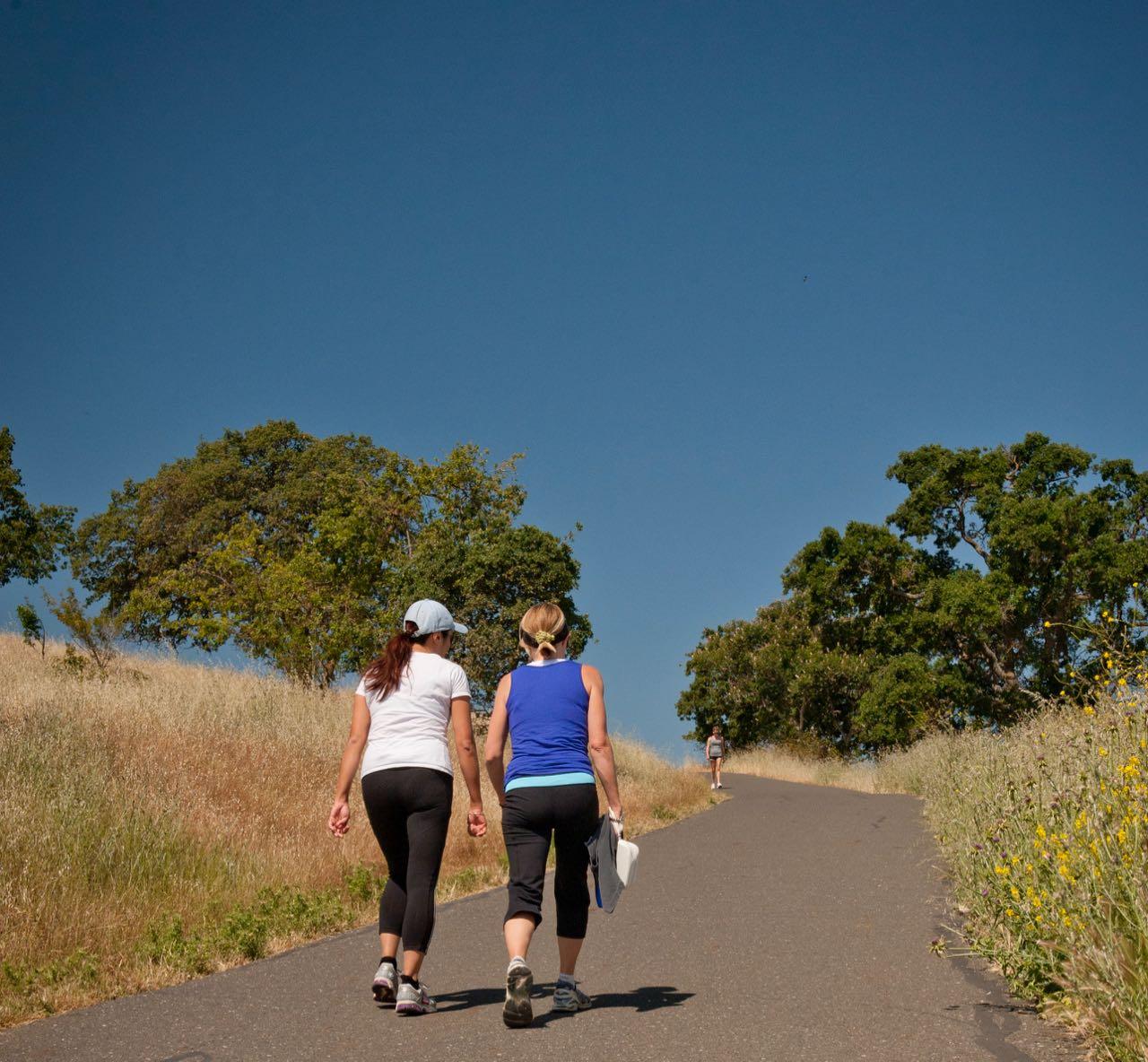 Two women walking