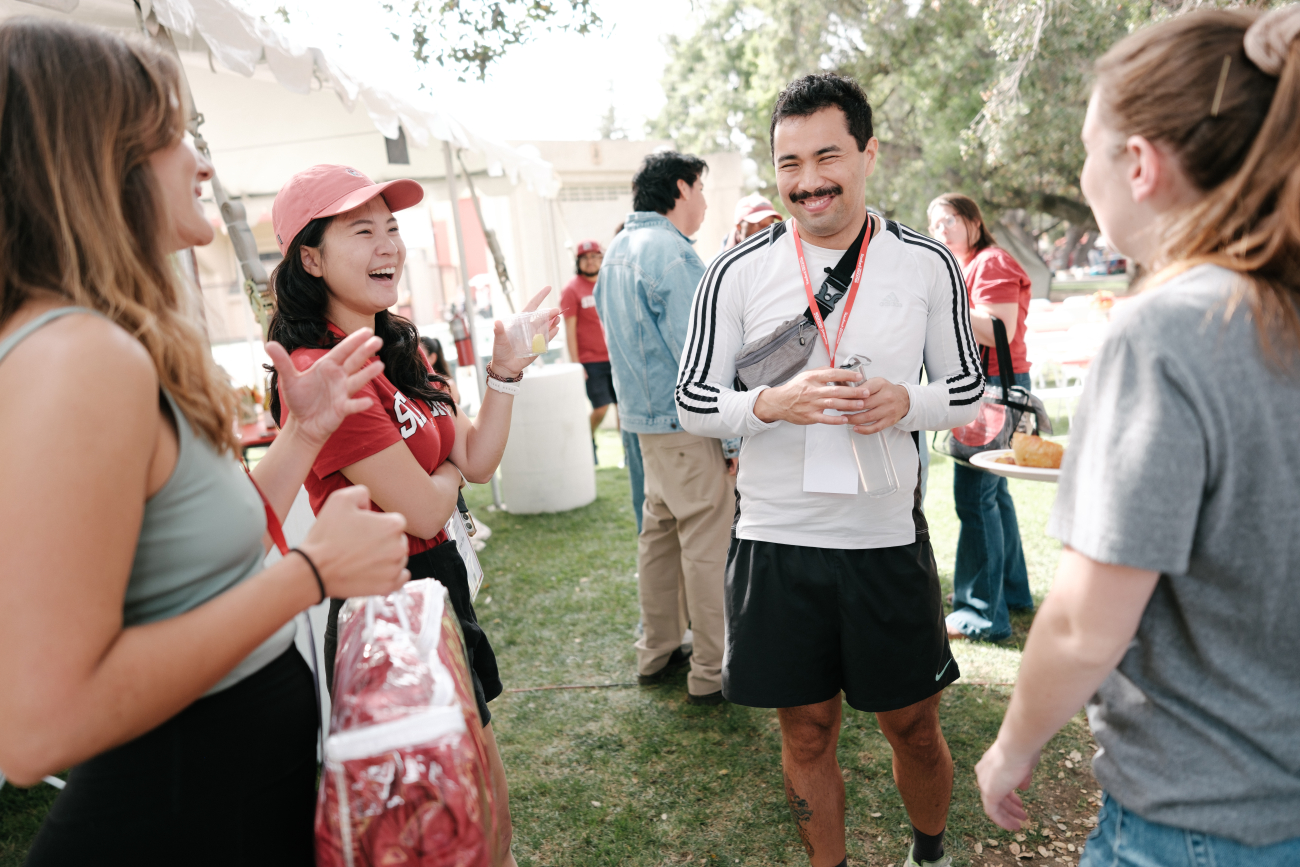 GSE students hanging out before football game