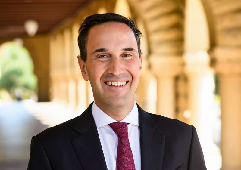 President Levin in archway