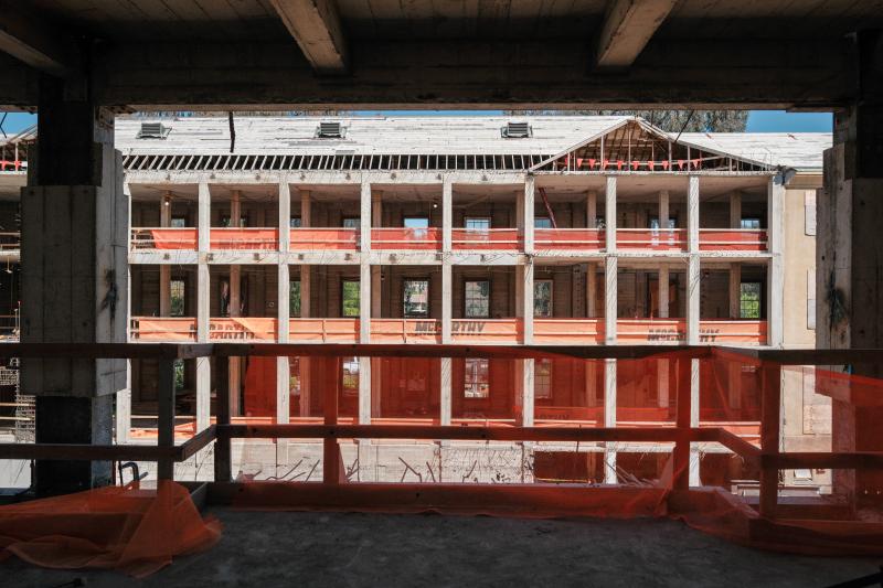 Reconstruction of the core of the building is expected to begin in the summer of 2024. A central atrium known as the forum and an auditorium will occupy the center of the building. (Photo: Ryan Zhang)