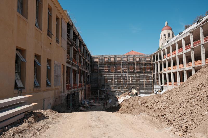 In order to pour new fittings below grade, the construction team needed to do substantial excavation work below the basement. (Photo: Ryan Zhang)