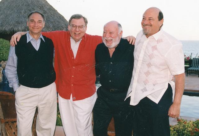 Lee Shulman (center right) was part of an academic brotherhood that included Richard Shavelson (far left), Gary Fenstermacher (middle left) and David Berliner (far right). Here the group is pictured on a trip to Mexico in 2001. (Photo courtesy: Gary Fenstermacher)