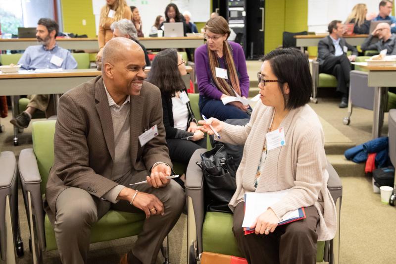 Kyndall Brown (left) is executive director of the California Mathematics Project at UCLA. Monica Lin (right) is director of academic preparation and relations with schools and colleges at the University of California Office of the President.