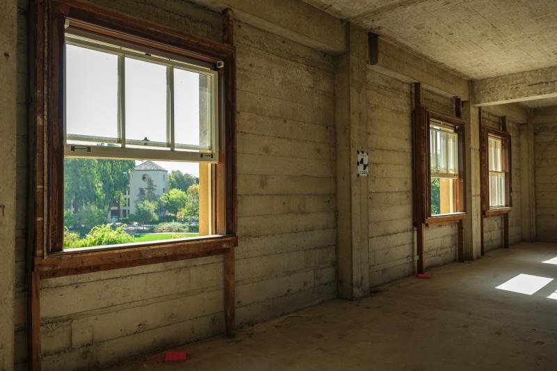 The east side of the third floor of the north building will overlook Meyer green, which is part of the university’s town center plan for green spaces at the heart of campus. (Photo: Ryan Zhang)