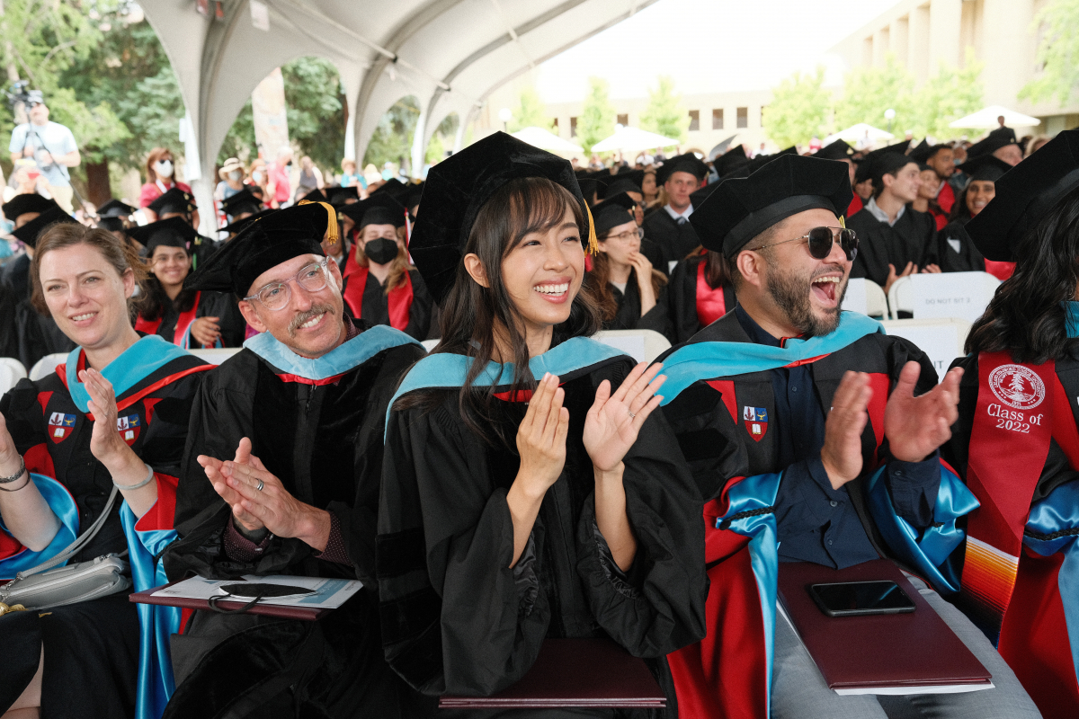 Photo of students at the Stanford GSE Diploma Ceremony.