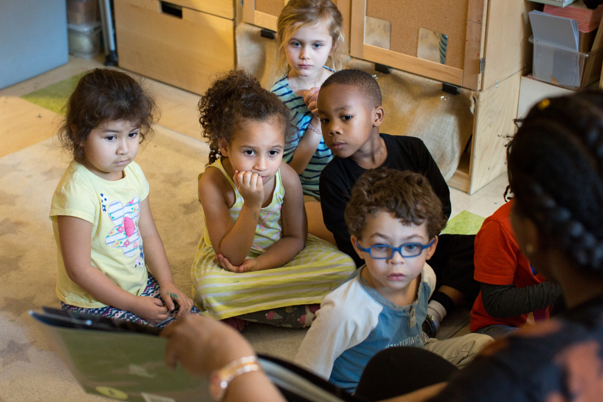 Preschool children in a classroom