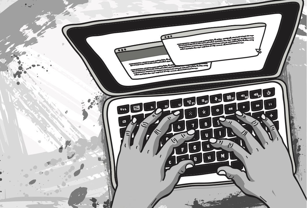 Illustration of a student laptop