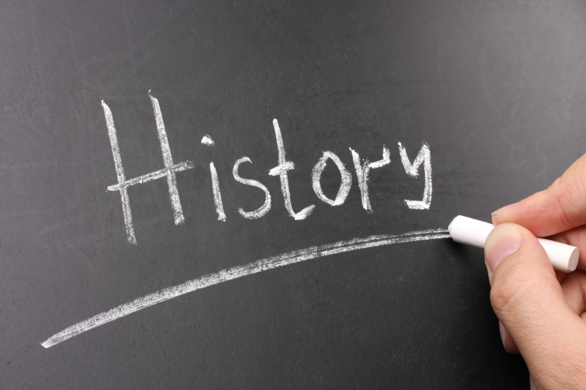 Image of the word "HISTORY" on a chalkboard