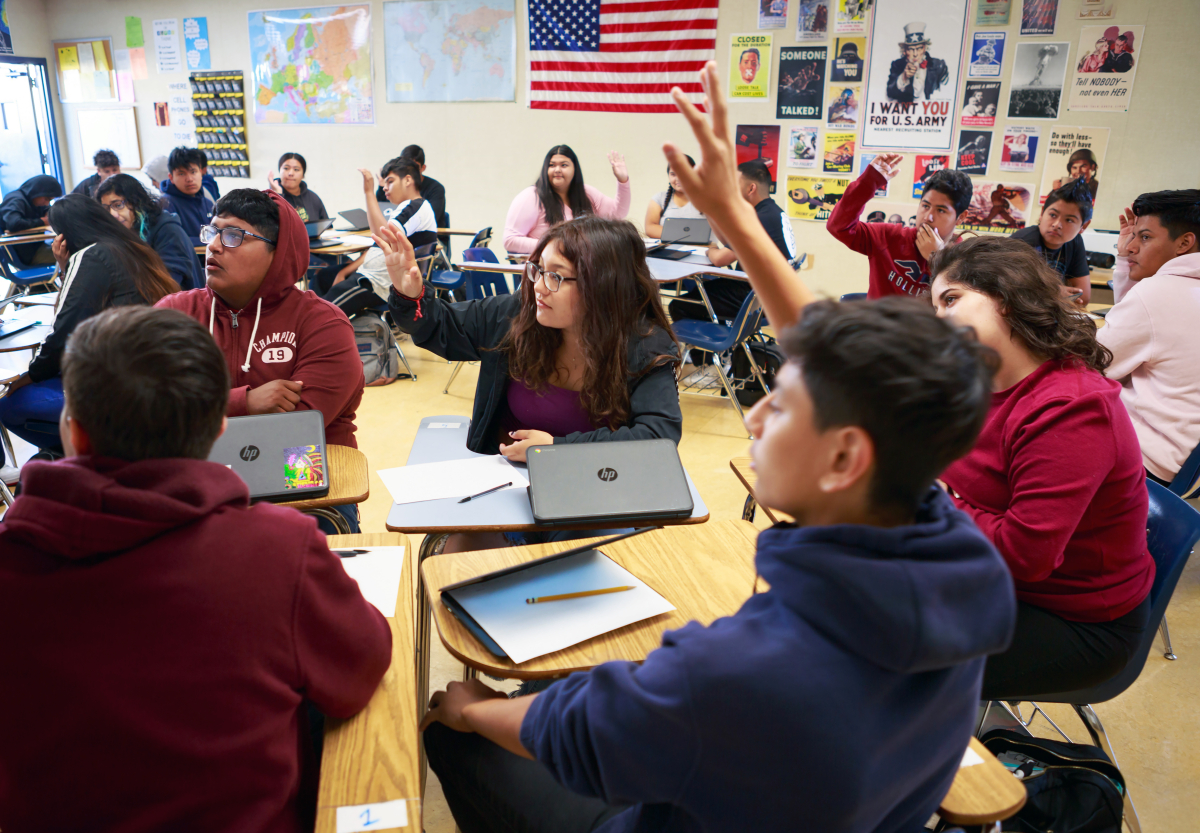 Students in a classroom in Salinas, CA