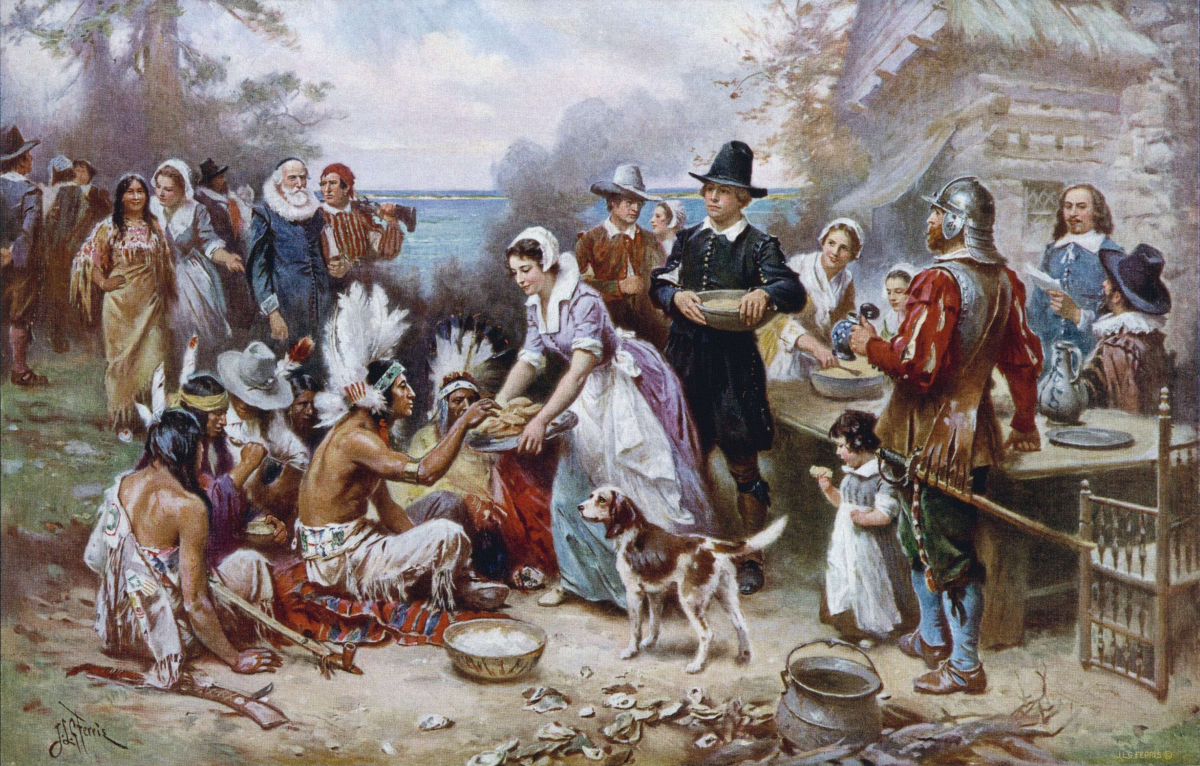 Image of the First Thanksgiving painting