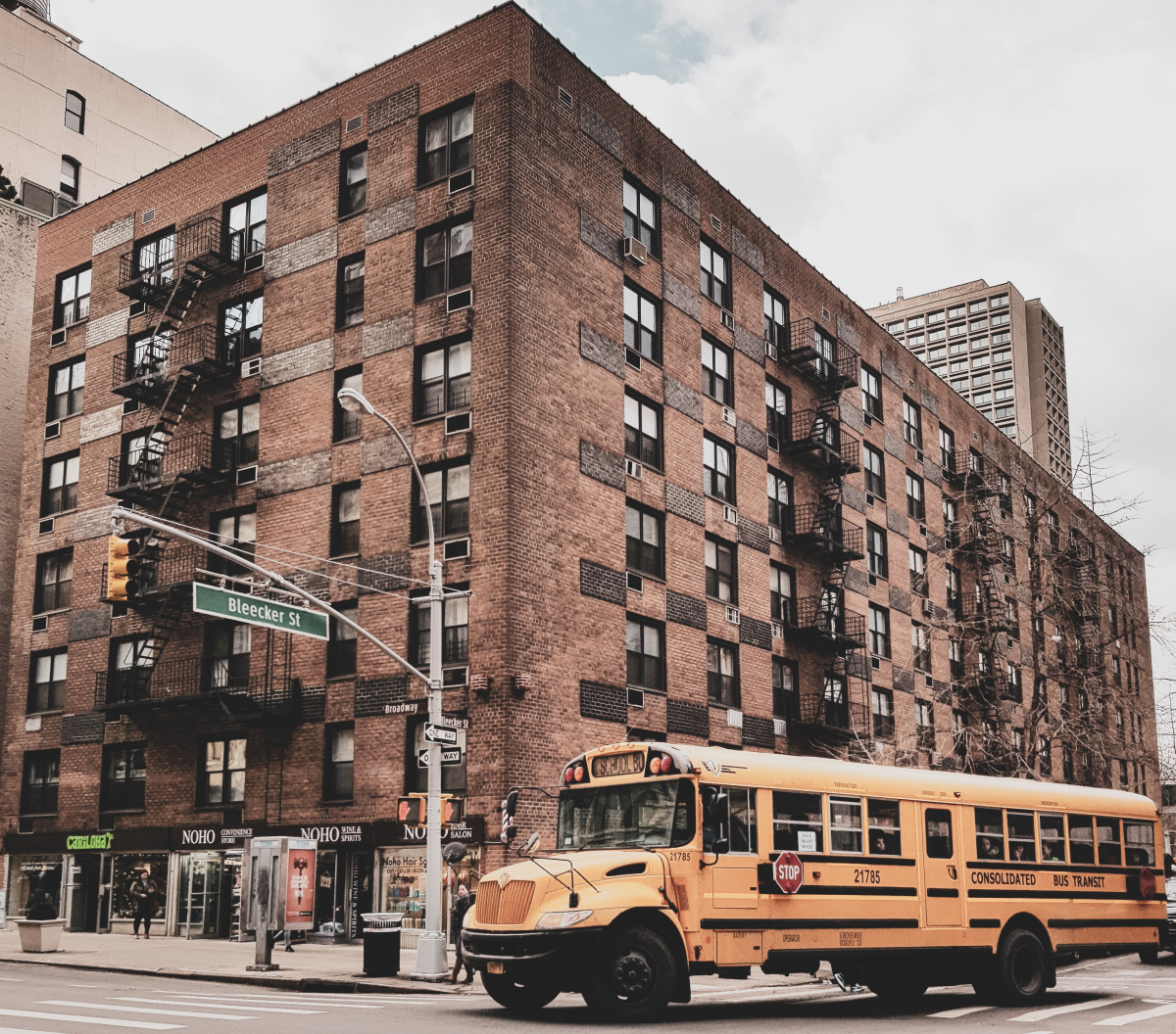 Photo of a school bus in NYC