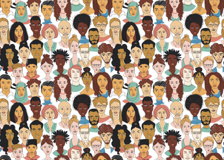 Image of many faces reflecting diversity
