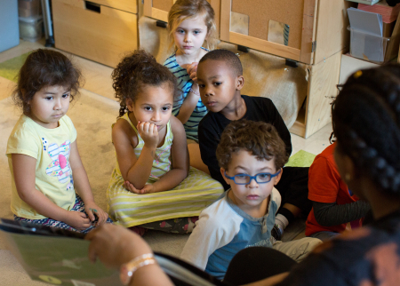 Preschool children in a classroom