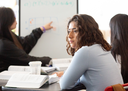 High school student in a classroom 